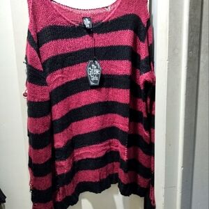 New dolls kill the grave girls ripped goth sweater.